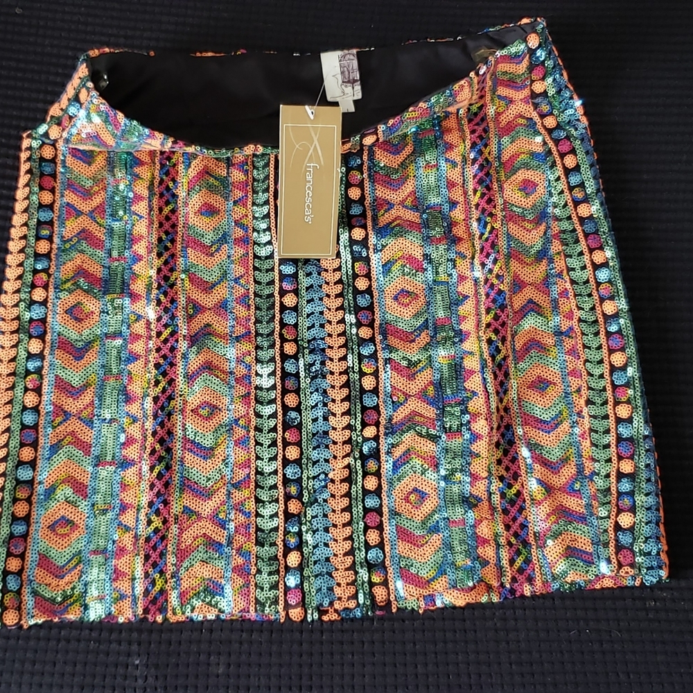 NWT metallic sequin mini skirt